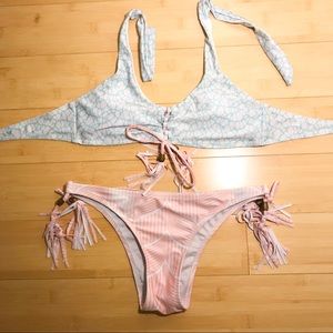 Pink and Blue Bikini